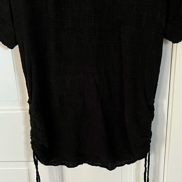 SEAFOLLY Australia Bali Hai Textured Black Gauze Beach Cover Up Dress Large - Picture 7 of 14